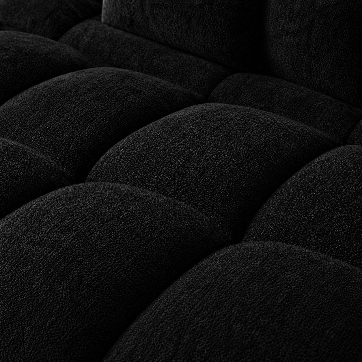 Canapé 3 places bubble en velours chenille noir