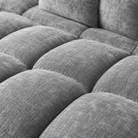 Canapé 3 places bubble en velours chenille gris clair