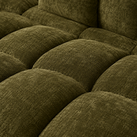 Canapé 3 places bubble en velours chenille vert kaki