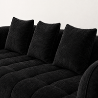 Canapé 3 places bubble en velours chenille noir