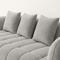 Canapé 3 places bubble en velours chenille gris clair