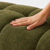 Canapé 3 places bubble en velours chenille vert kaki
