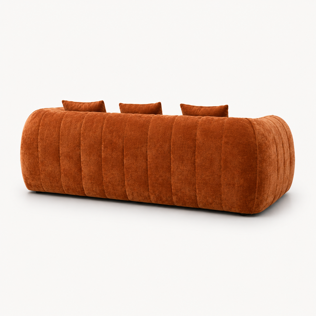 Canapé 3 places bubble en velours chenille terracotta