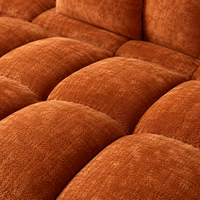Canapé 3 places bubble en velours chenille terracotta