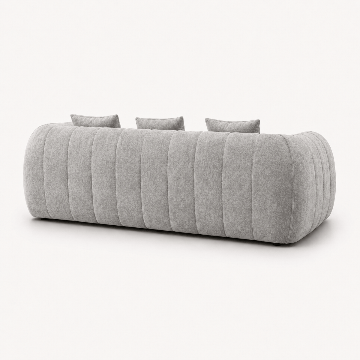 Canapé 3 places bubble en velours chenille gris clair Luvio Home