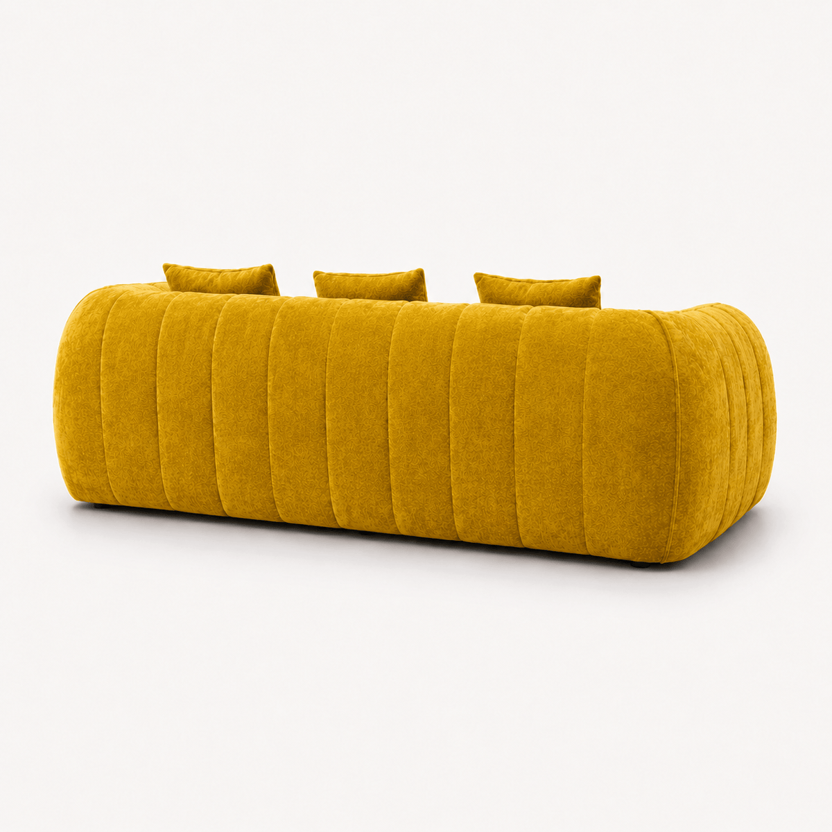 Canapé 3 places bubble en velours chenille jaune Luvio Home