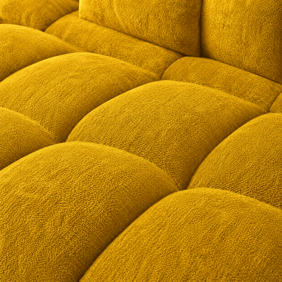 Canapé 3 places bubble en velours chenille jaune Luvio Home