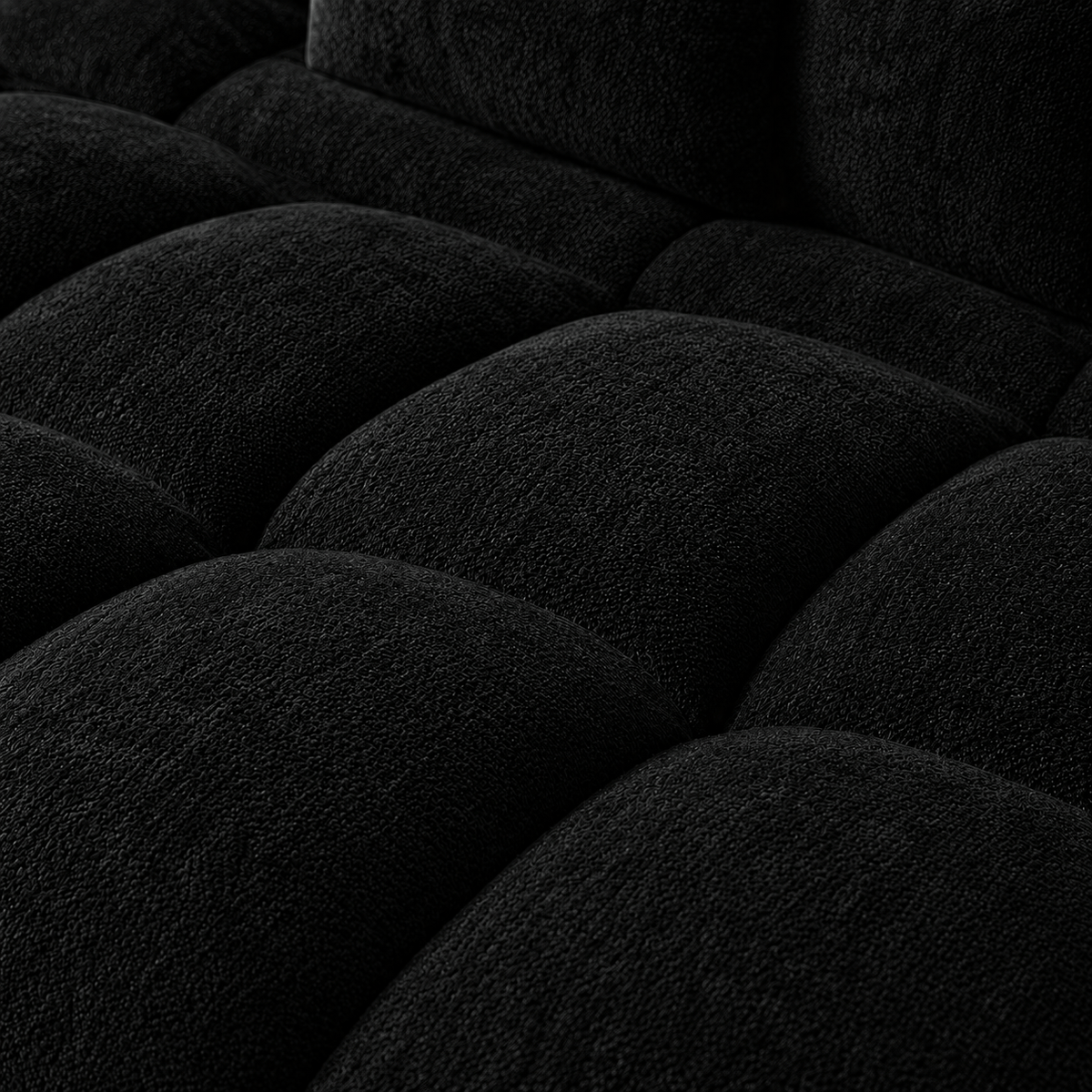 Canapé 3 places bubble en velours chenille noir Luvio Home