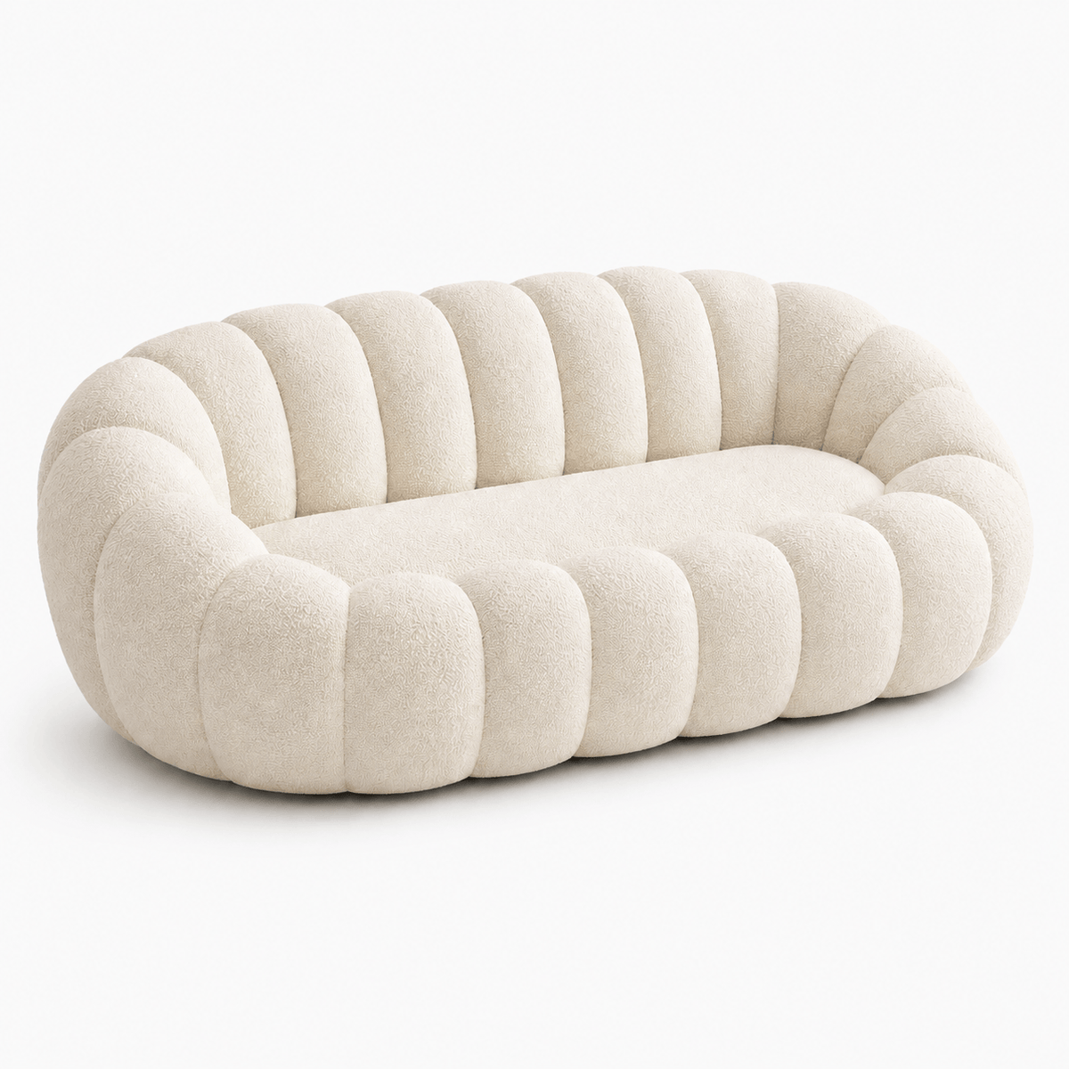 Canapé bubble bouclé crème 2 places Luvio Home