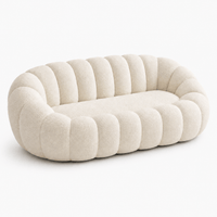 Canapé bubble bouclé crème 2 places Luvio Home