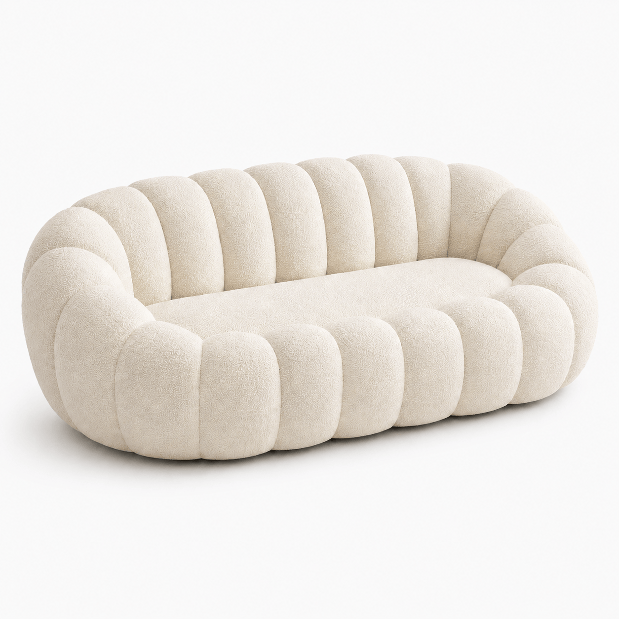 Canapé bubble bouclé crème 2 places Luvio Home