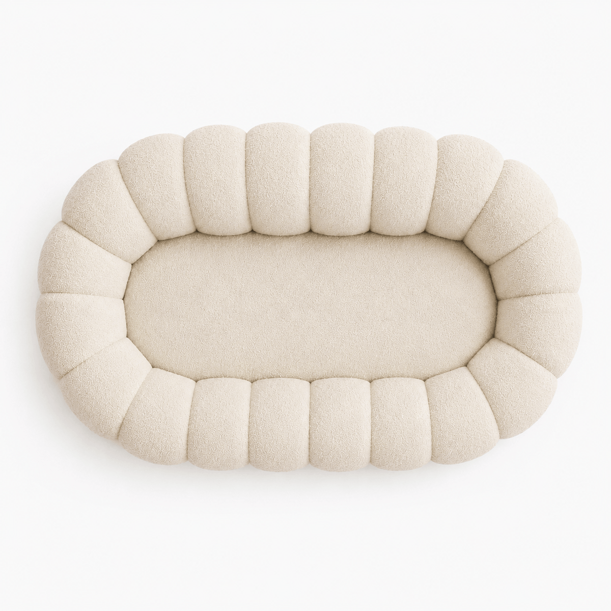 Canapé bubble bouclé crème 2 places Luvio Home