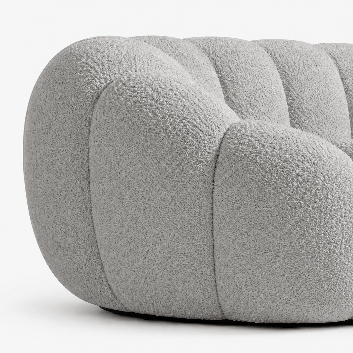 Canapé bubble bouclé gris clair 2 places Luvio Home