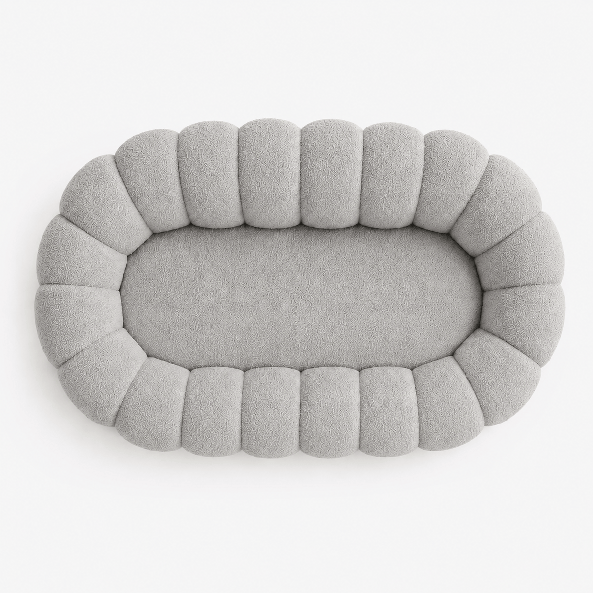 Canapé bubble bouclé gris clair 2 places Luvio Home