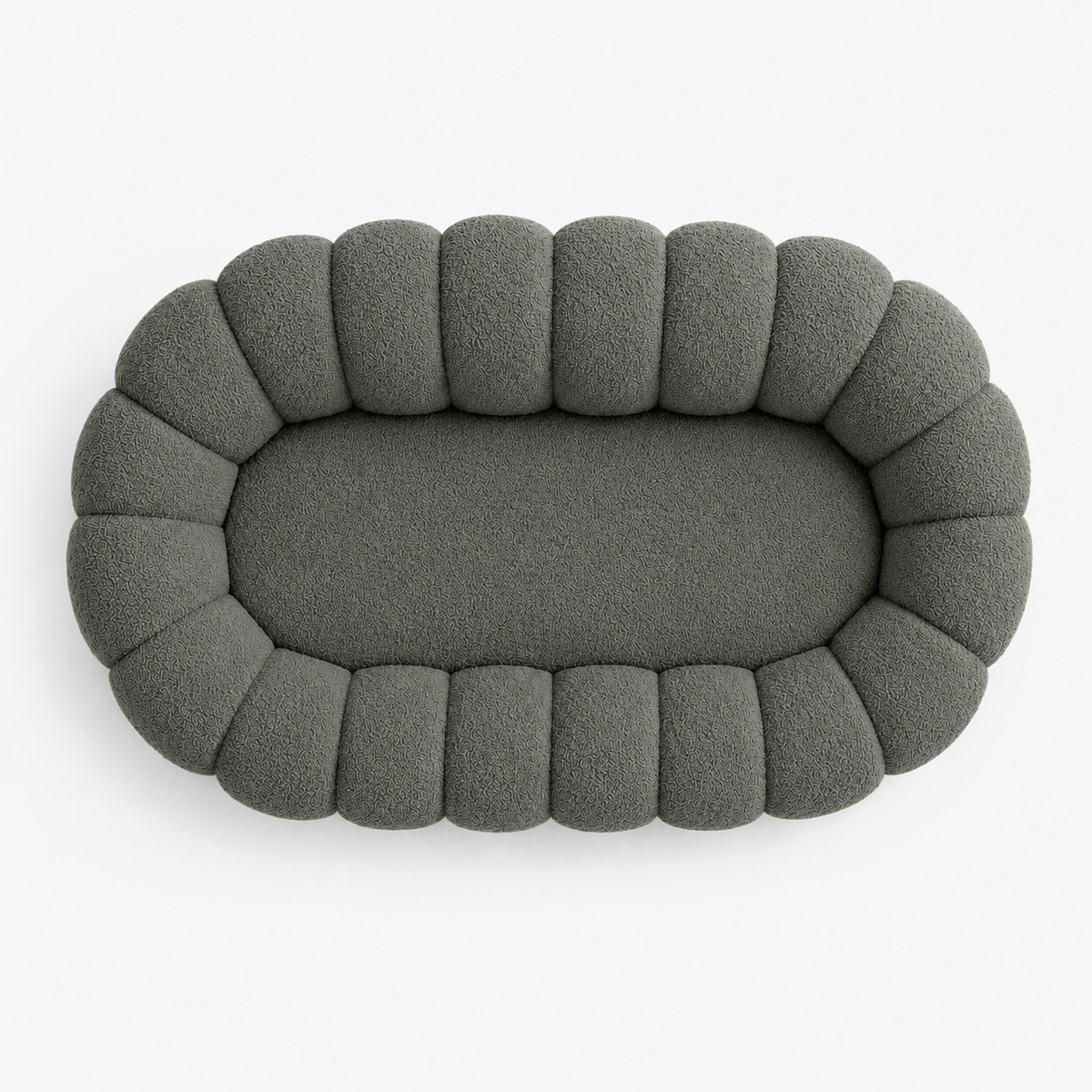 Canapé bubble bouclé gris foncé 2 places Luvio Home