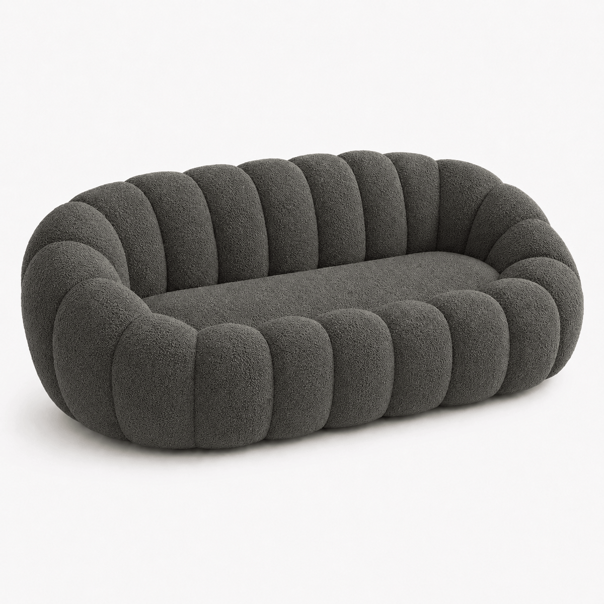 Canapé bubble bouclé gris foncé 2 places Luvio Home