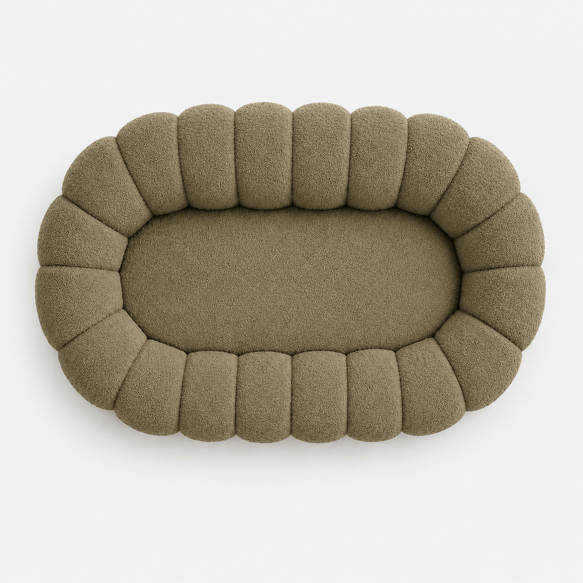 Canapé bubble bouclé kaki 2 places Luvio Home