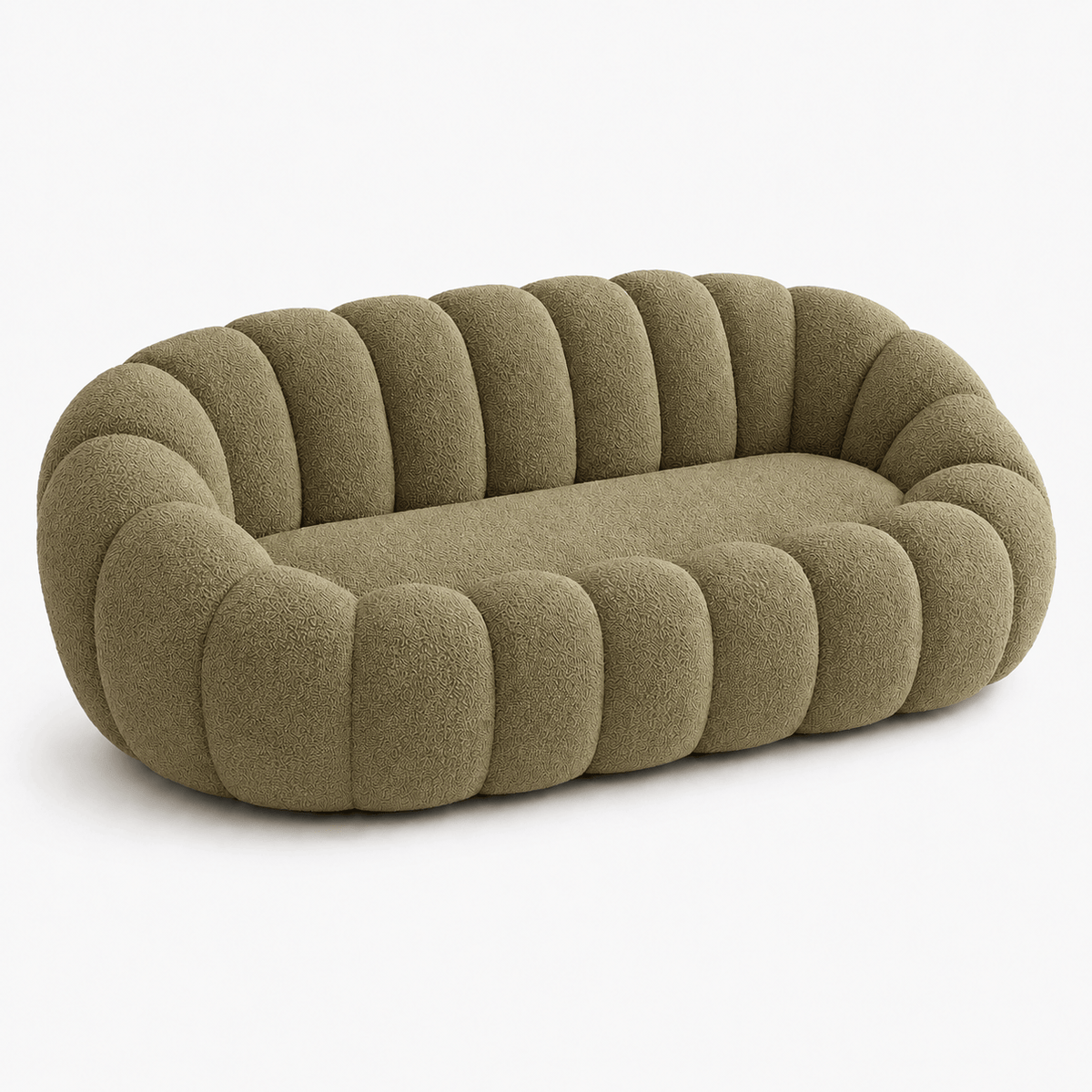 Canapé bubble bouclé kaki 2 places Luvio Home