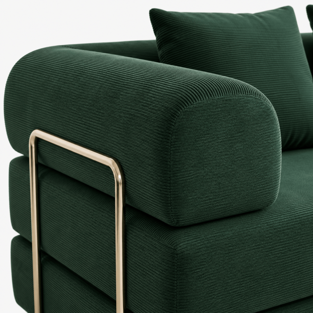 Canapé convertible velours côtelé vert 2 places Luvio Home