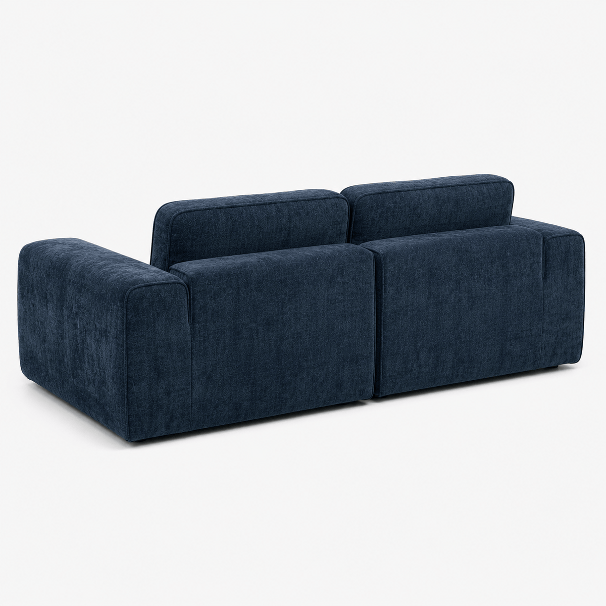 Canapé modulaire velours chenille bleu marine 2 places Luvio Home