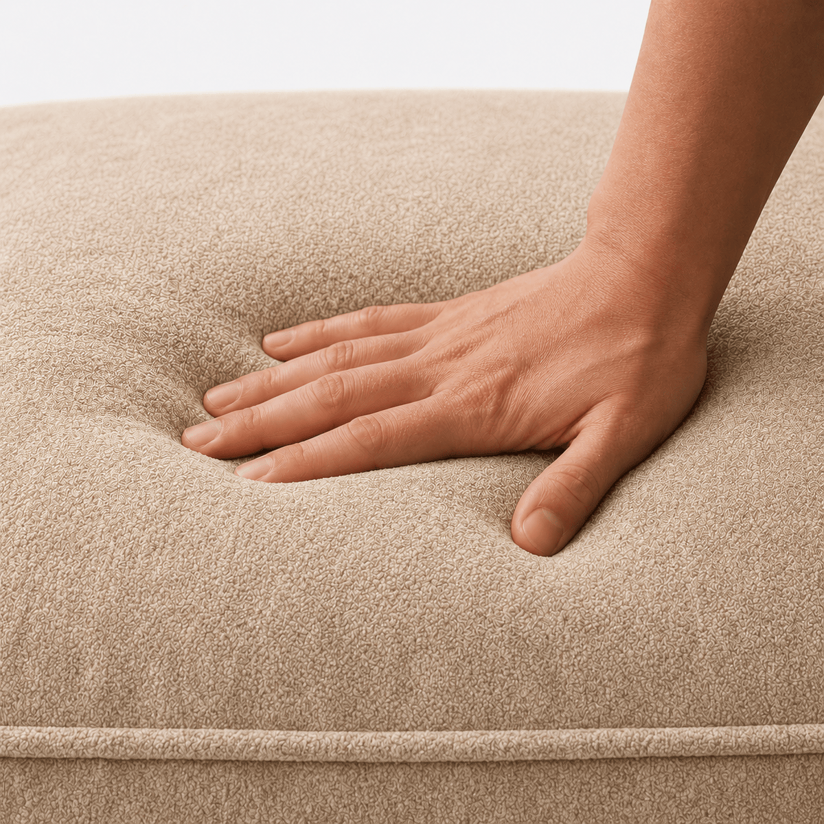 Canapé modulaire velours chenille crème 2 places Luvio Home