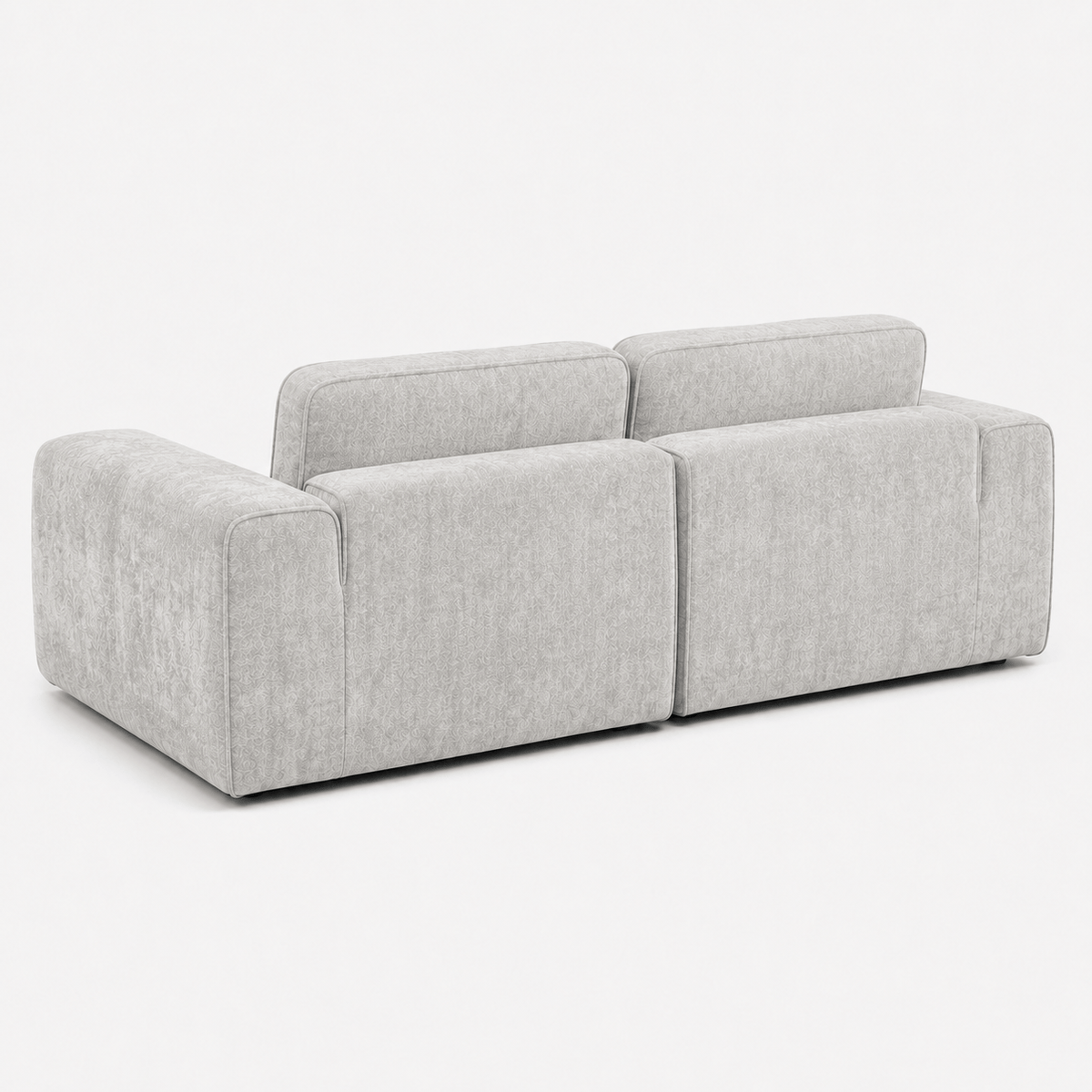 Canapé modulaire velours chenille gris clair 2 places Luvio Home