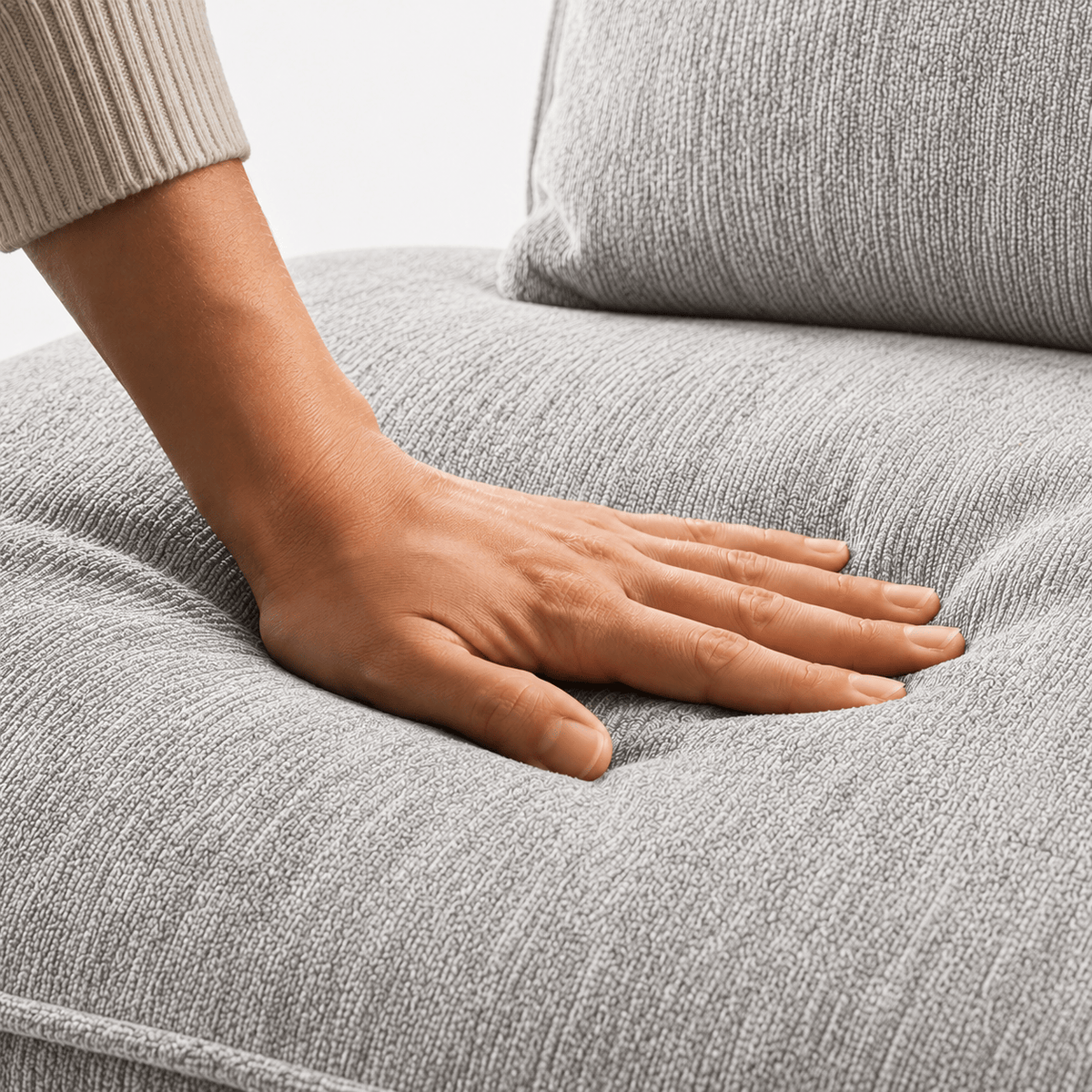Canapé modulaire velours chenille gris clair 3 places Luvio Home
