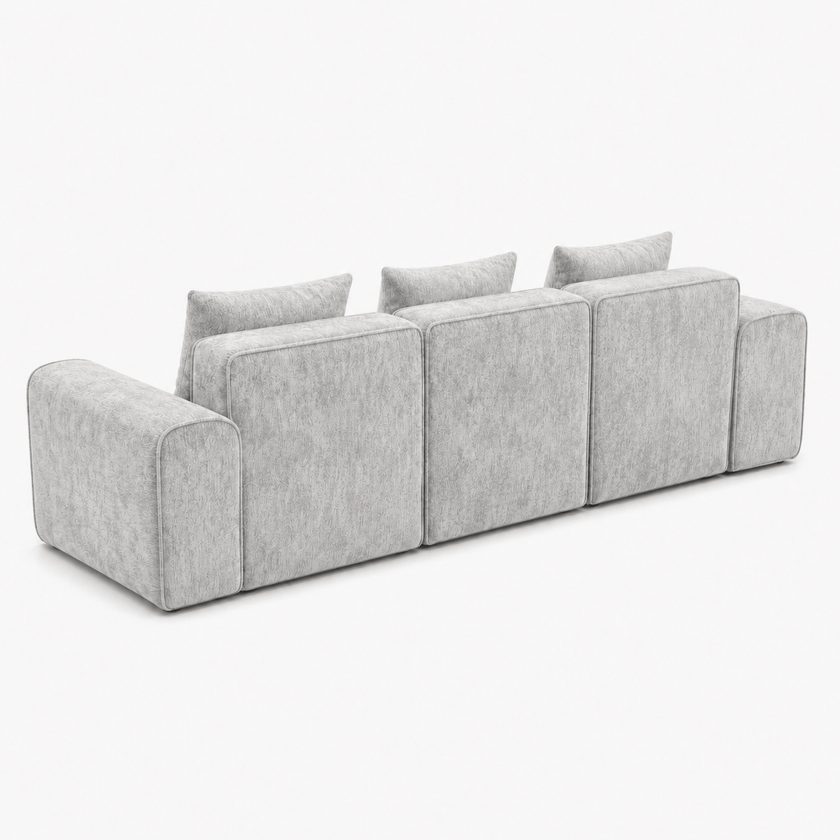 Canapé modulaire velours chenille gris clair 3 places Luvio Home