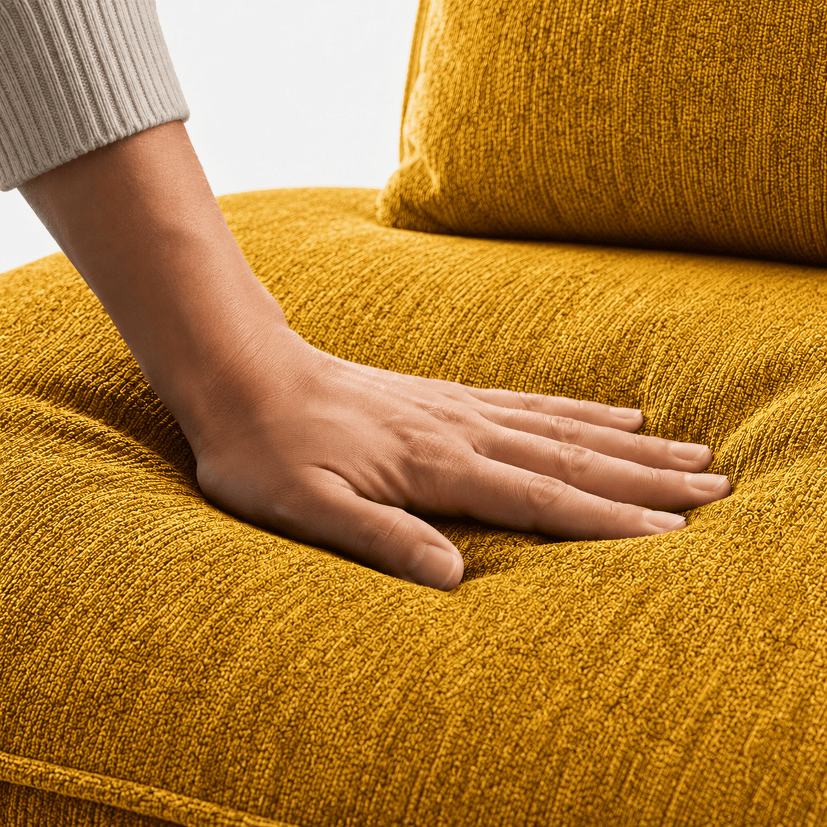 Canapé modulaire velours chenille jaune 3 places Luvio Home