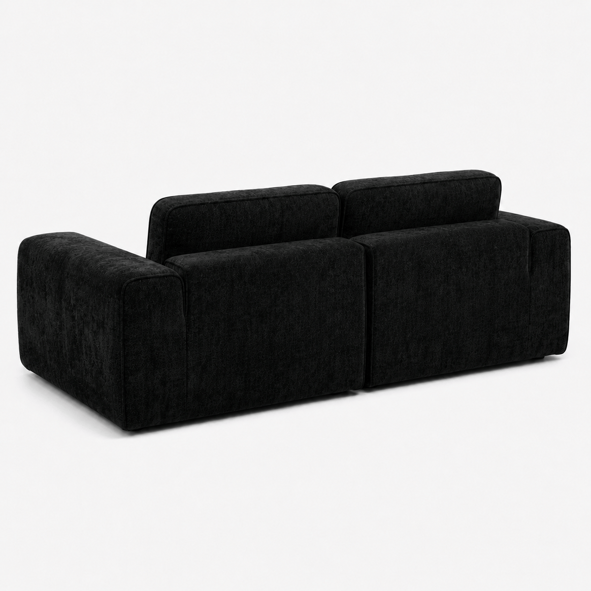 Canapé modulaire velours chenille noir 2 places Luvio Home