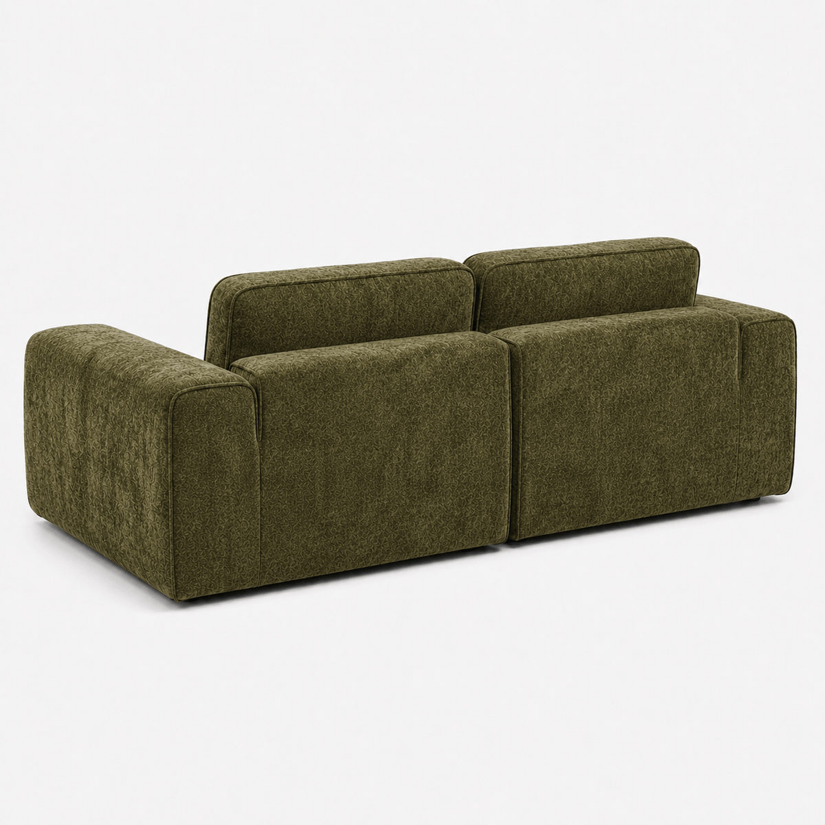 Canapé modulaire velours chenille vert kaki 2 places Luvio Home