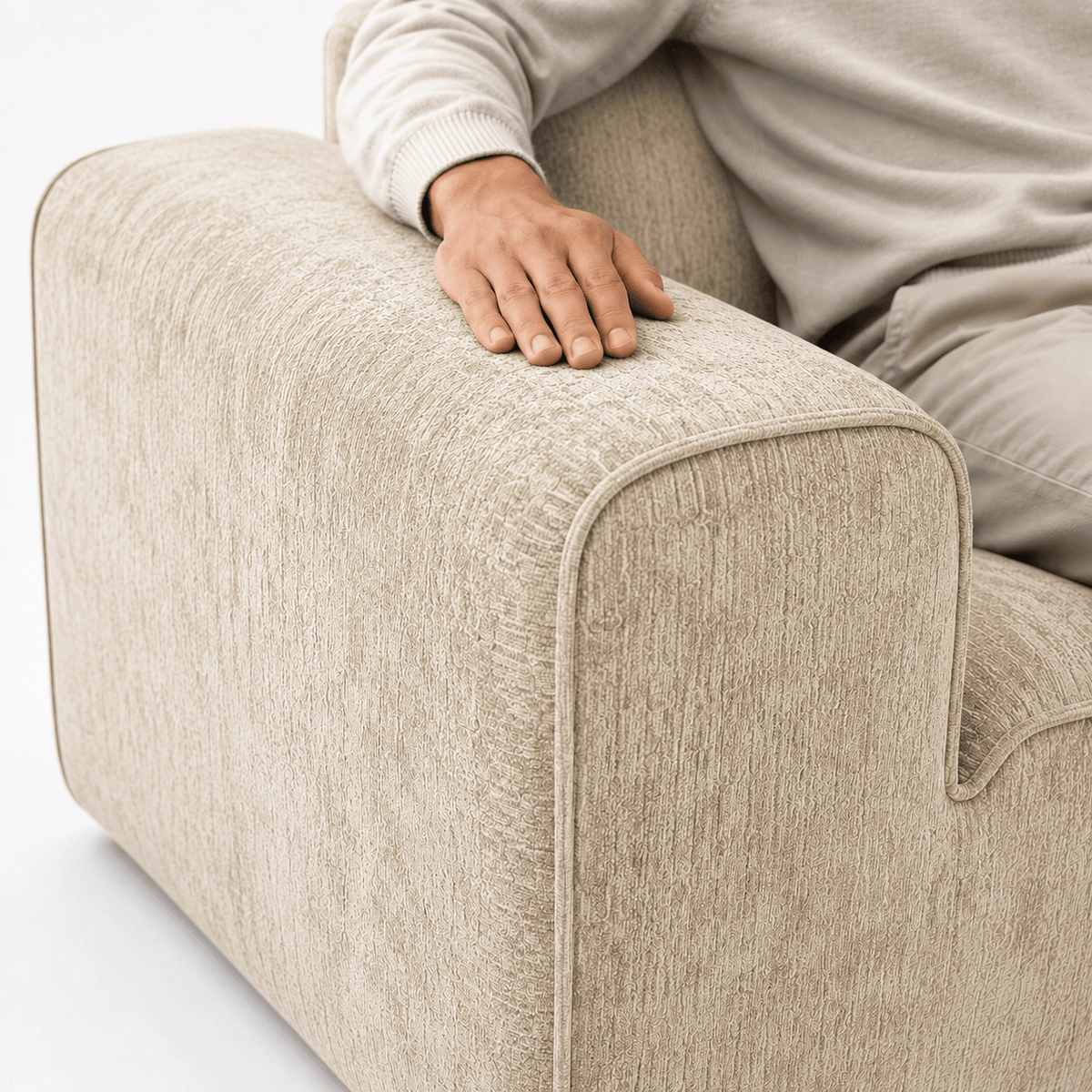 Canapé modulaire velours crème 3 places Luvio Home