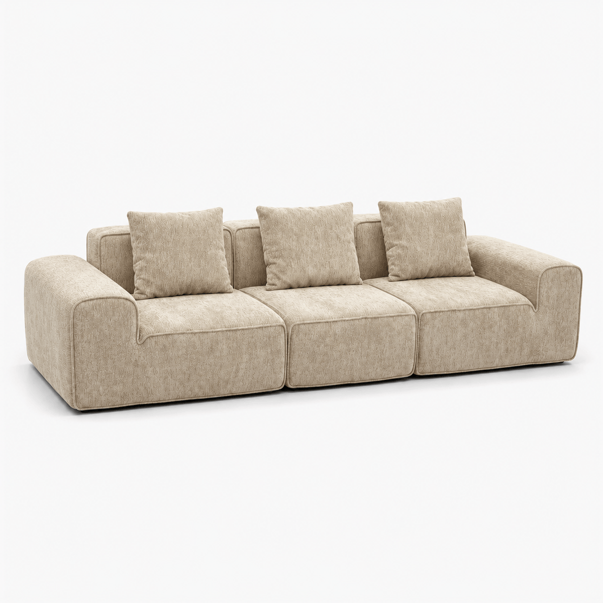 Canapé modulaire velours crème 3 places Luvio Home