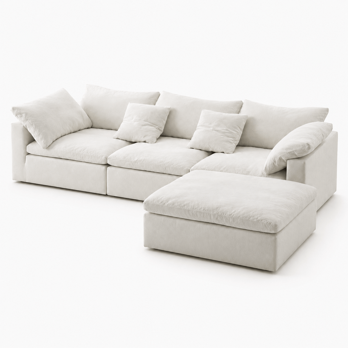 Canapé nuage modulable blanc avec îlot Luvio Home