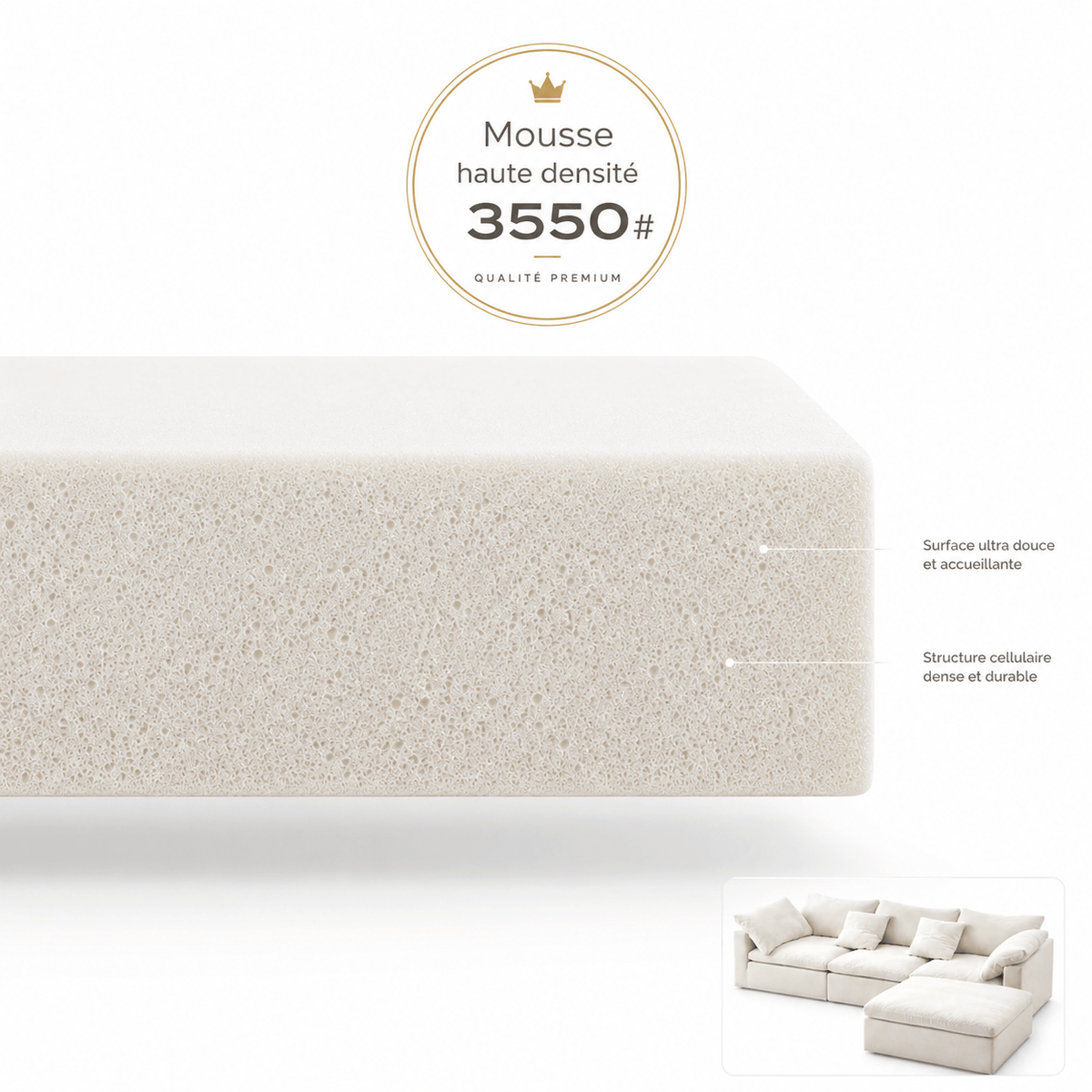 Canapé nuage modulable blanc avec îlot Luvio Home